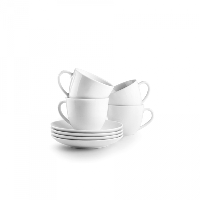 Set servire cafea 8 piese Ibili-Castilla Blanco, portelan, 9.8-16x7.5 cm, 310 ml, alb [1]