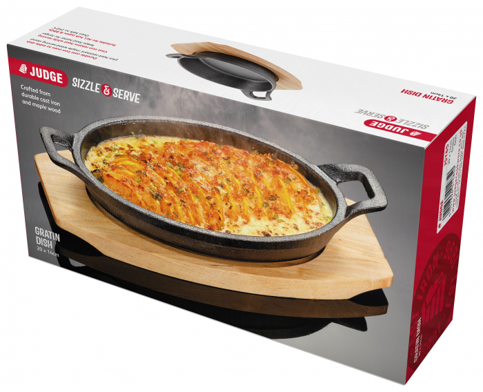Set servire tapas Judge Sizzle&Serve, fonta/lemn, 20x14 cm, negru/maro [2]