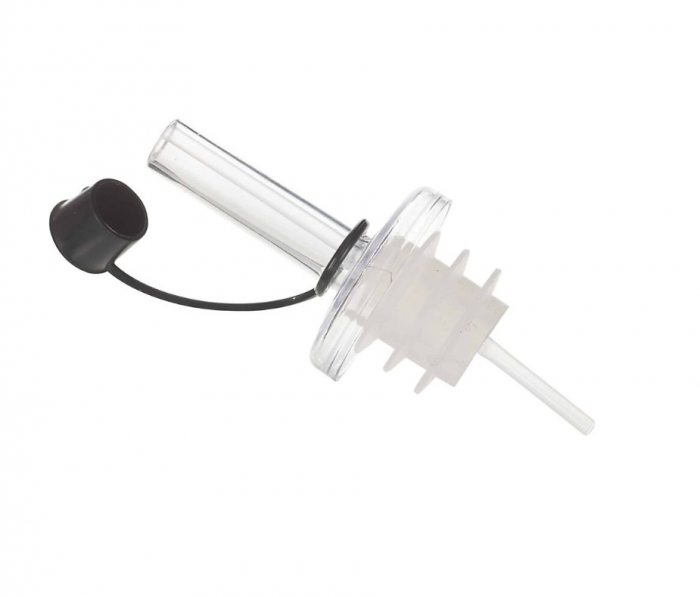 Set servire ulei/otet Excellent Houseware, sticla/otel inoxidabil, 6x26 cm, 500 ml, transparent/negru [6]