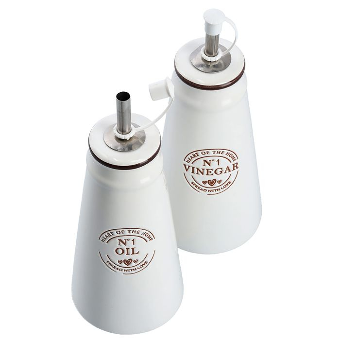 Zeller oil/vinegar serving set, ceramic, 7.5x19.3 cm, 260 ml, white [2]