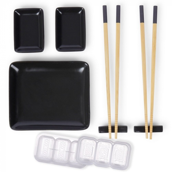 Set sushi 8 piese Excellent Houseware, ceramica, negru [6]
