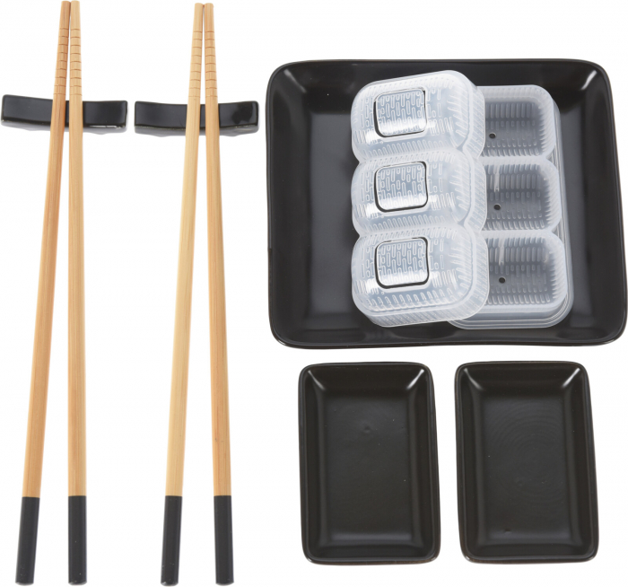 Set sushi 8 piese Excellent Houseware, ceramica, negru [1]