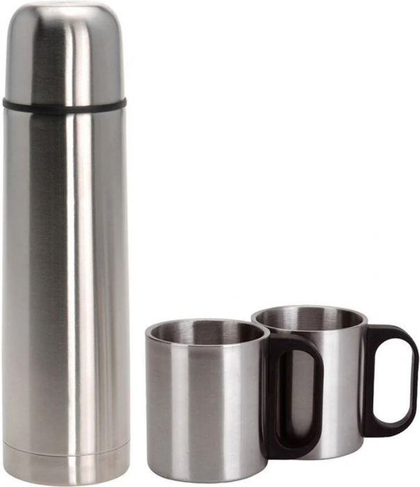 Set termos si doua cani Excellent Houseware, otel inoxidabil, 1 l, argintiu [1]