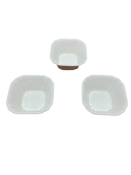Set trei boluri servire salata/sosuri/snacks Excellent Houseware, portelan, 9.5x4.5 cm, alb [3]