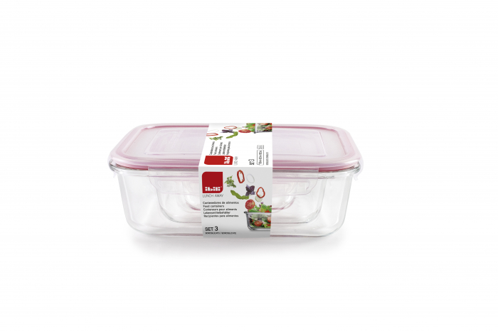 Set trei caserole Ibili-Borosilicate, sticla borosilicata, 180/650/1500 ml, rosu [3]