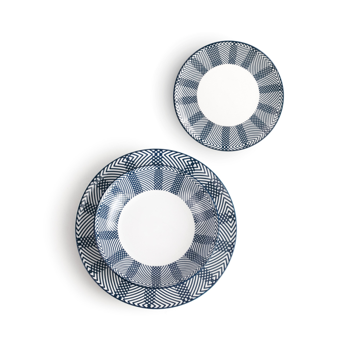 Set vase vesela Salzburg, portelan, 18 piese, alb/albastru [4]