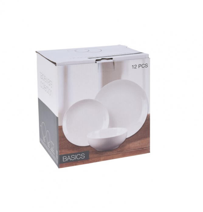 Set vesela Excellent Houseware, portelan, 12 piese, alb [2]