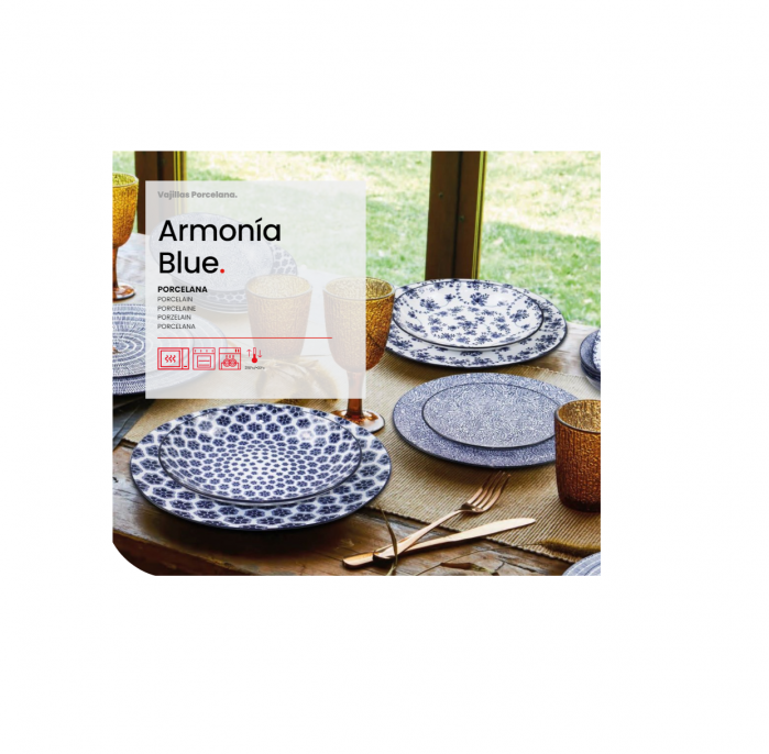 Set vesela Ibili Armonia, portelan, 12 piese, albastru [2]
