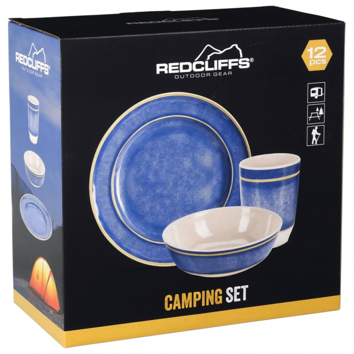 Set vesela Redcliffs, melamina, 12 piese, albastru [5]