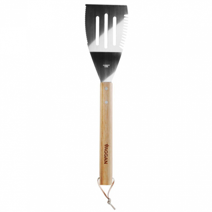 Spatula pentru gratar Vaggan, otel inoxidabil/lemn, 40 cm, argintiu/maro [4]