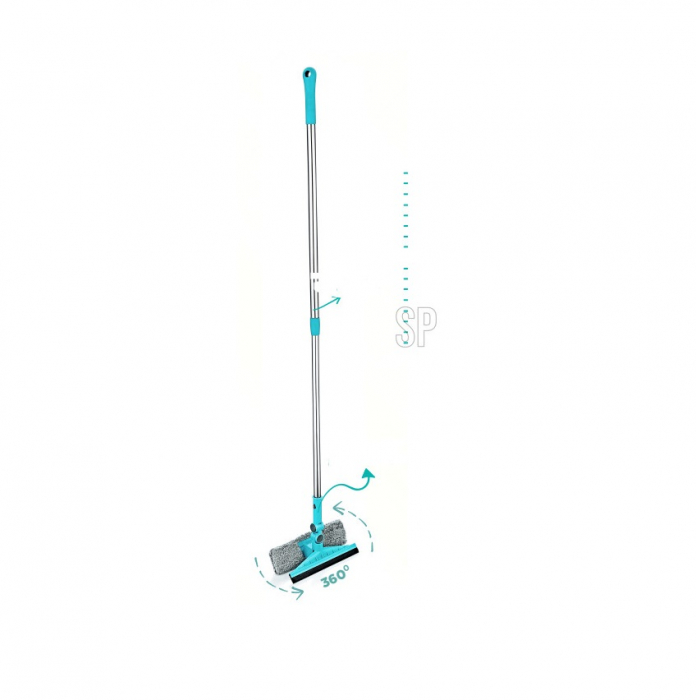Stergator telescopic pentru geamuri Excellent Houseware, otel inoxidabil/microfibra, 85-132 cm, turcoaz [4]