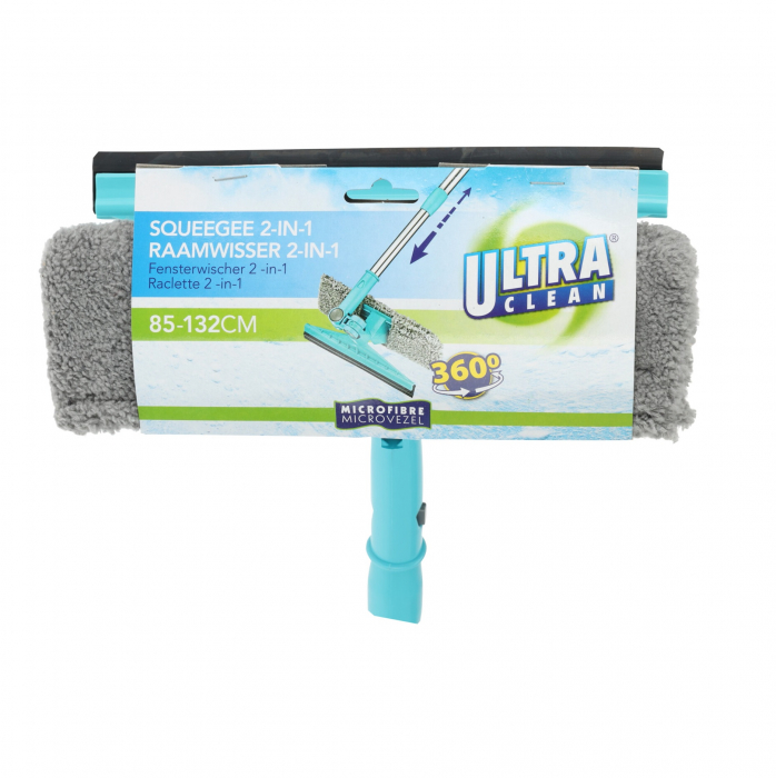 Stergator telescopic pentru geamuri Excellent Houseware, otel inoxidabil/microfibra, 85-132 cm, turcoaz [2]