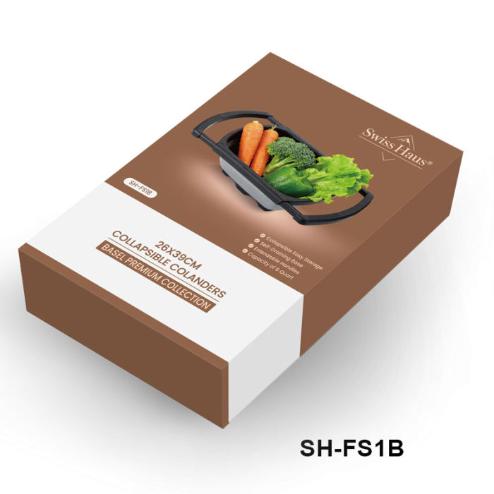 Strecuratoare pliabila pentru legume Swiss Haus-Bakeware, polipropilena, 26x39 cm, negru [3]