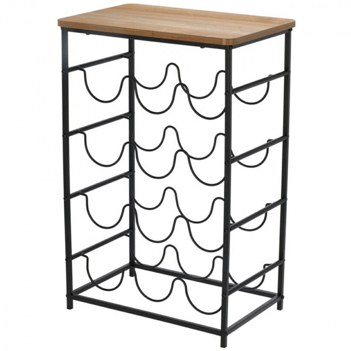 Koopman 12-bottle wine rack, metal, 40x26x60 cm, black [3]