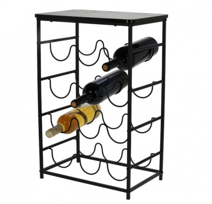 Suport 12 sticle vin Koopman, metal, 40x26x60 cm, negru [2]