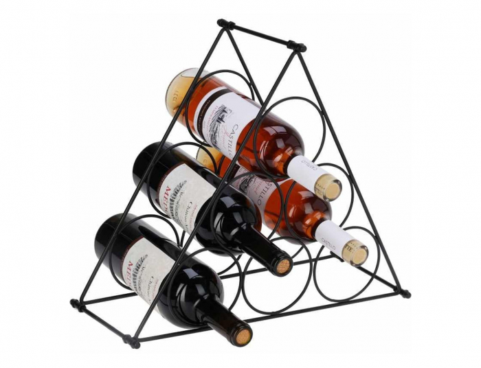 Suport 6 sticle vin Koopman, metal, 39x18x34 cm, negru [2]