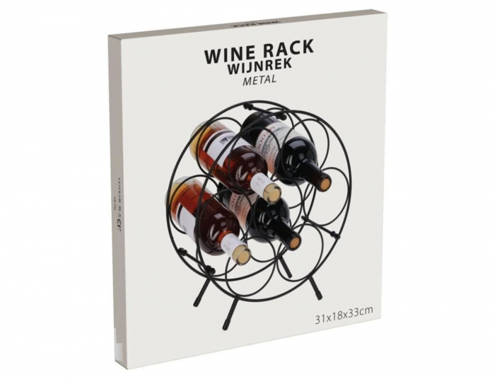 Suport 7 sticle vin Koopman, metal, 31x18x34 cm, negru [3]