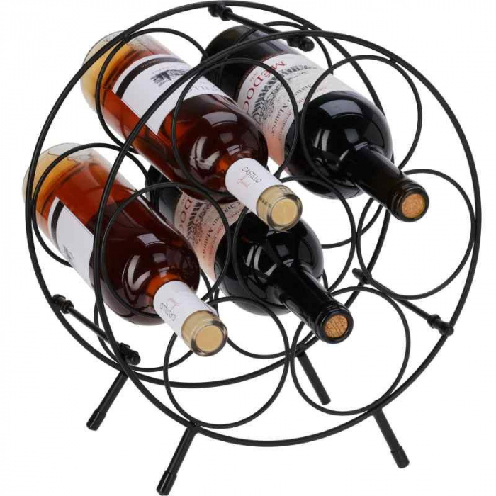 Suport 7 sticle vin Koopman, metal, 31x18x34 cm, negru [2]
