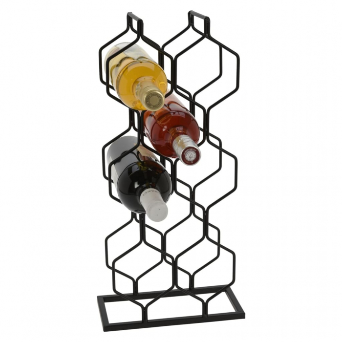 Suport 8 sticle vin Home&Styling Collection, metal, 23x11x48 cm, negru [2]