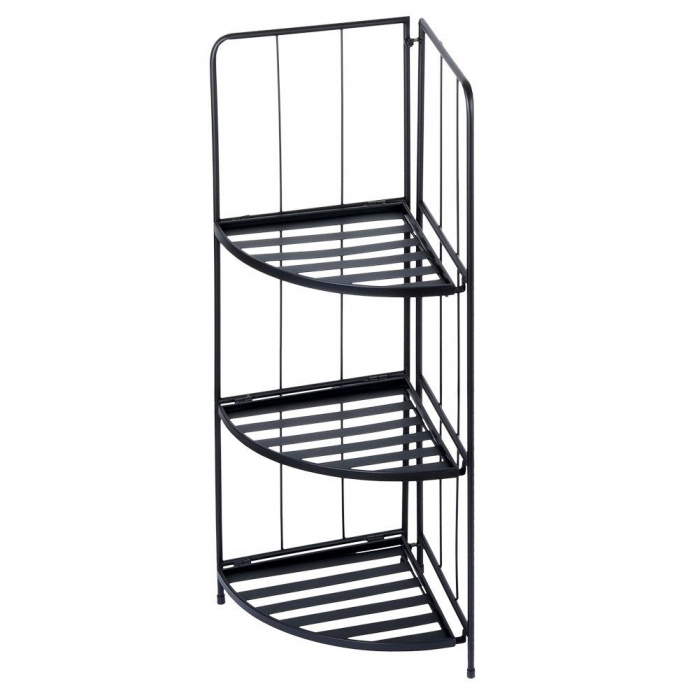 Excellent Houseware folding corner flower stand, metal, 42x30x90 cm, green [3]