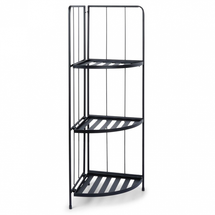 Excellent Houseware folding corner flower stand, metal, 42x30x90 cm, green [9]
