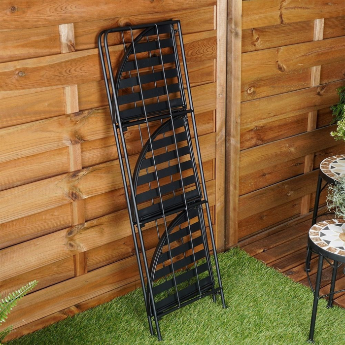 Excellent Houseware folding corner flower stand, metal, 42x30x90 cm, green [5]