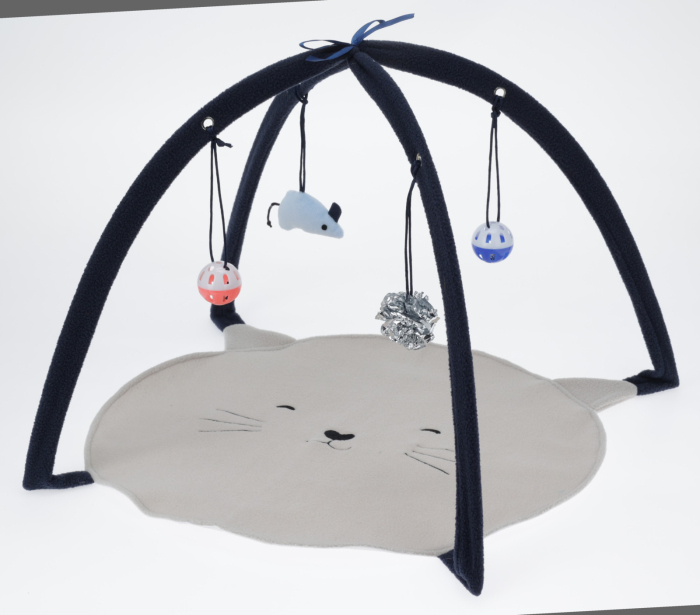 Suport de joaca pentru pisici Excellent Houseware, poliester/metal, 40x46x36 cm, gri/negru [3]