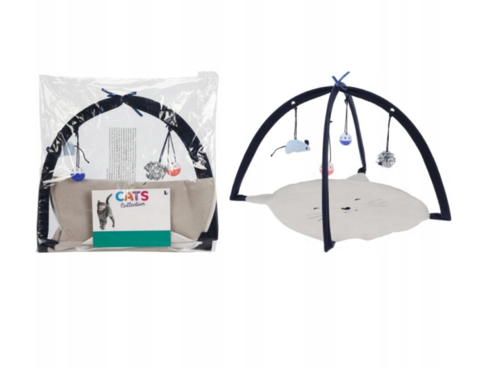 Suport de joaca pentru pisici Excellent Houseware, poliester/metal, 40x46x36 cm, gri/negru [2]