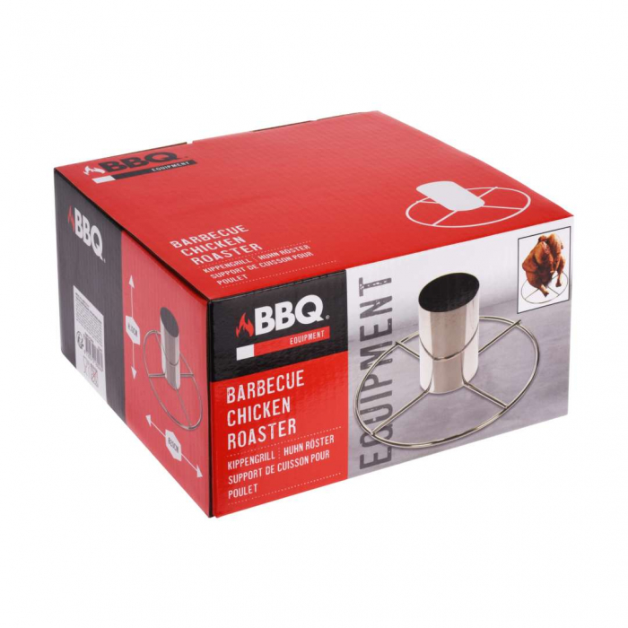 Suport gatire pui BBQ, otel inoxidabil, 20x10 cm, argintiu [3]