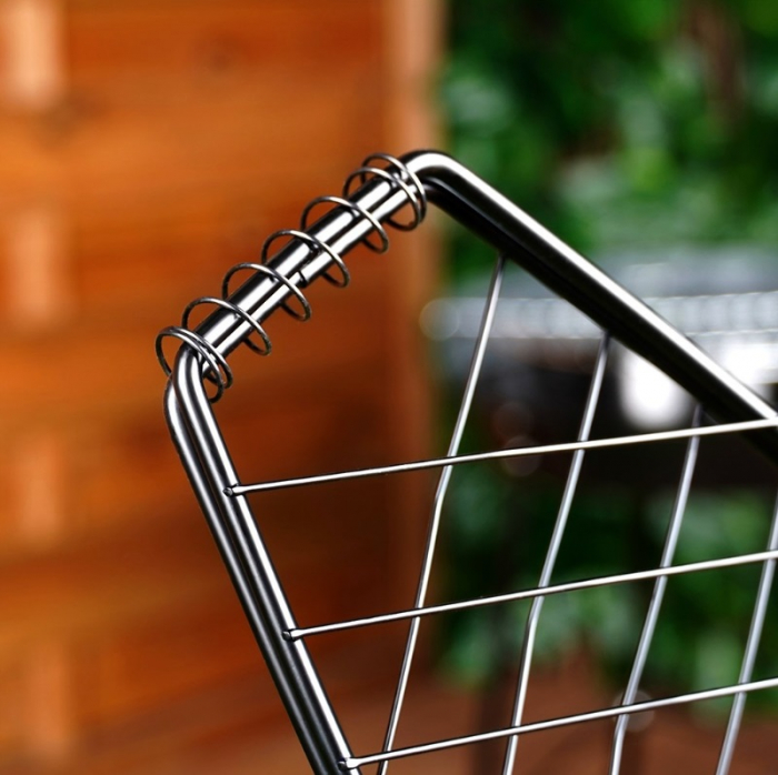 Suport gratar pentru peste Vaggan, metal/lemn, 35x14x58 cm, negru/maro [5]