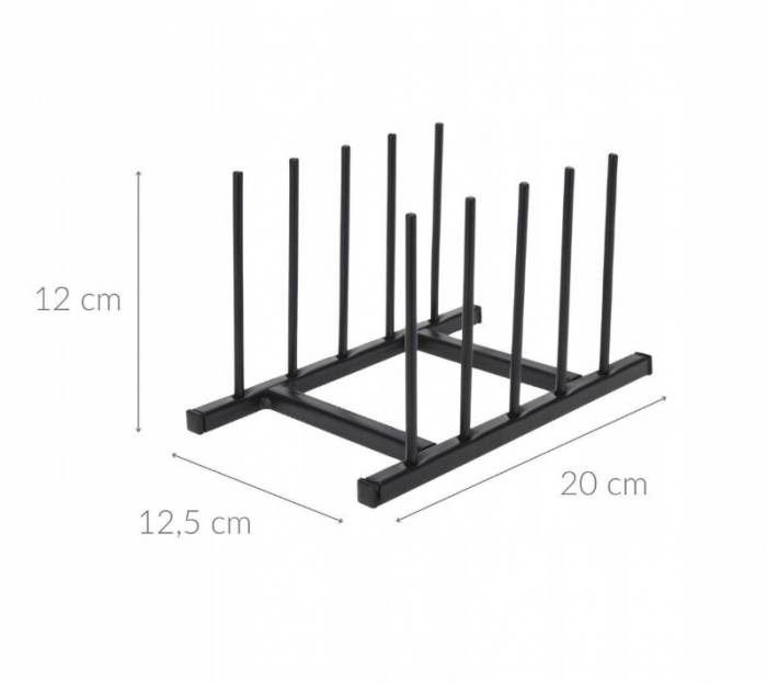 Suport pentru farfurii si capace Excellent Houseware, metal, 20x12.5x12 cm, negru [2]