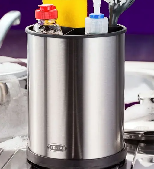 Stellar Kitchen rotating kitchen utensil holder, stainless steel, 14x18.5cm, silver [2]