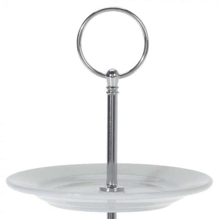 Suport servire cu 2 nivele Excellent Houseware, portelan, 15x21.5 cm, alb [8]