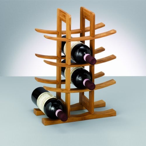 Suport sticle vin Zeller, bambus, 29x16x42 cm, maro [2]