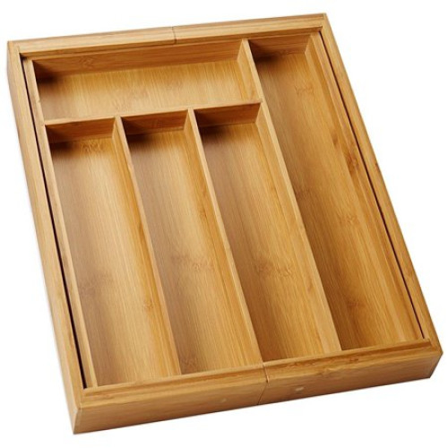 Zeller extendable cutlery holder, bamboo, 29-40x33.5x5 cm, brown [2]