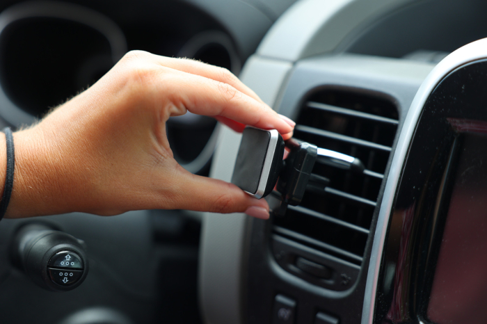 Suport telefon cu magnet Excellent Houseware, silicon/fier, 3.2x4.7, negru [2]