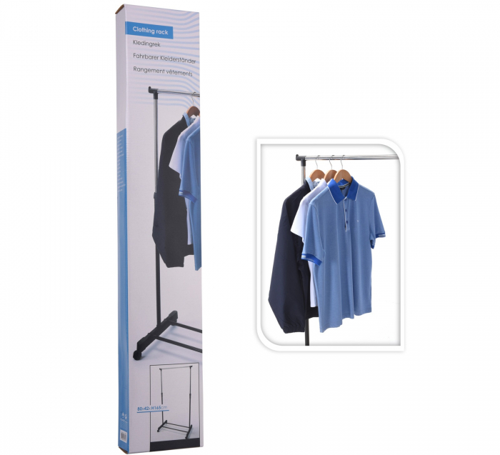 Suport umerase Excellent Houseware, otel inoxidabil/polipropilena, 80x43x160 cm, argintiu/negru [2]