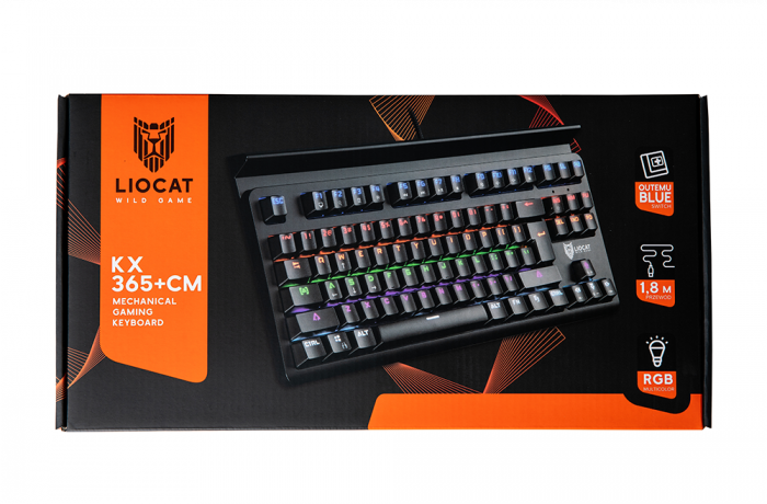 Tastatura mecanica gaming Liocat KX 365+ C, iluminare RGB, outemu blue, cablu 1.8 m, negru [6]