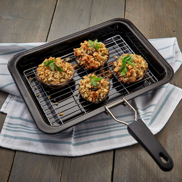 Judge Essentials grill tray, granite, 35x25x5 cm, black/silver [2]
