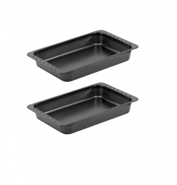 Tava cuptor cu capac Koopman International, otel carbon, 52x26 cm, negru [3]