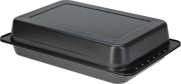 Tava cuptor cu capac Koopman International, otel carbon, 52x26 cm, negru [2]
