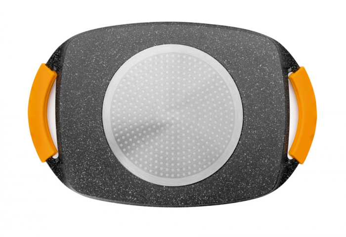 Tava grill Ibili-Basic, aluminiu, 36x23x3.2 cm, negru/galben [2]