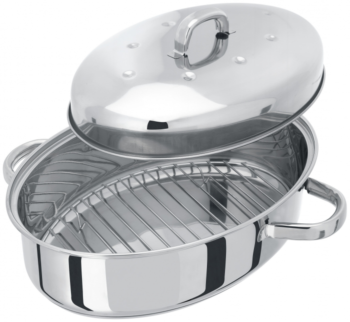 Tava ovala cu baza termica Judge Speciality Cookware, otel inoxidabil, 32x22x15 cm, argintiu [2]