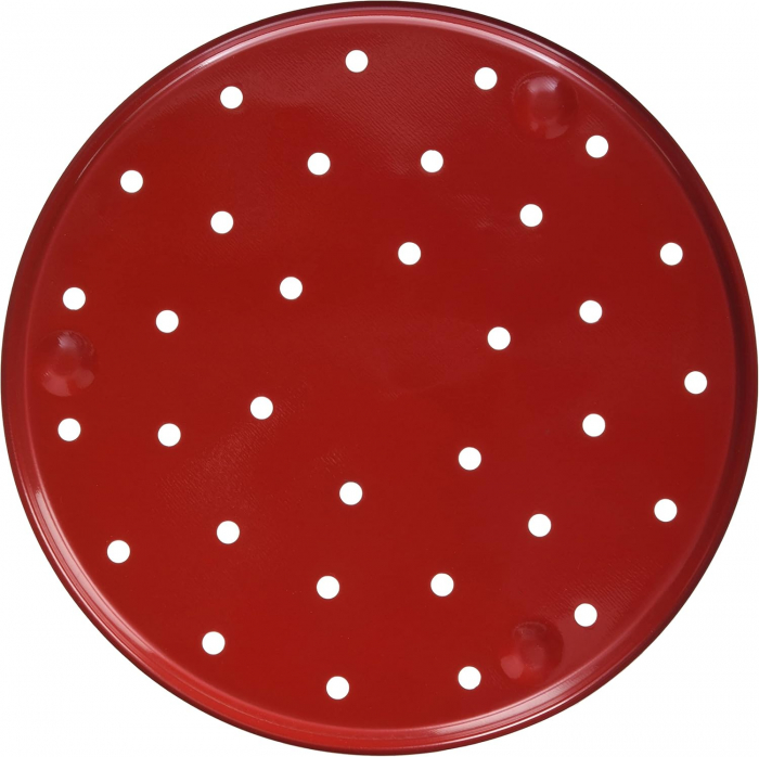 Tava perforata pizza Ibili-Venus, aluminiu, 28x1.8 cm, negru/rosu [4]