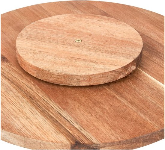 Tava servire rotunda Excellent Houseware, lemn de salcam, 37x5 cm, maro [2]