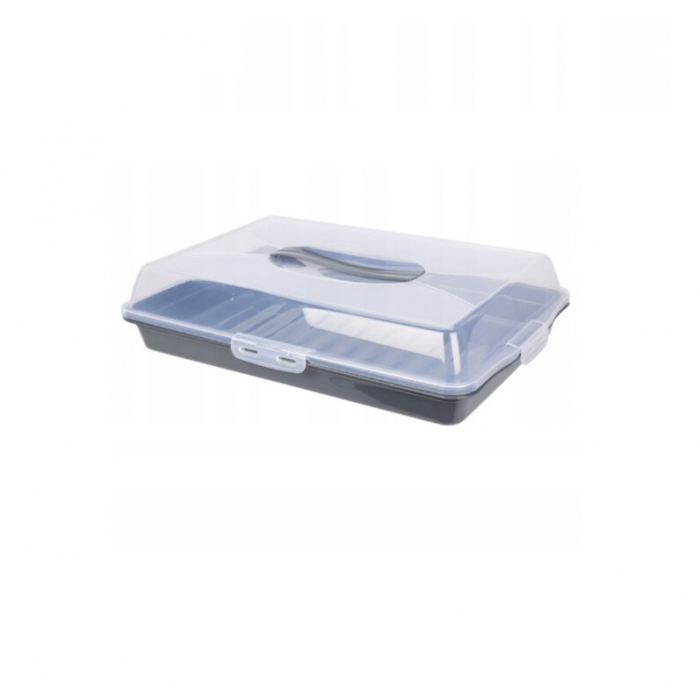 Tava servire si transport prajituri Excellent Houseware, polipropilena, 44x31x10 cm, gri [2]