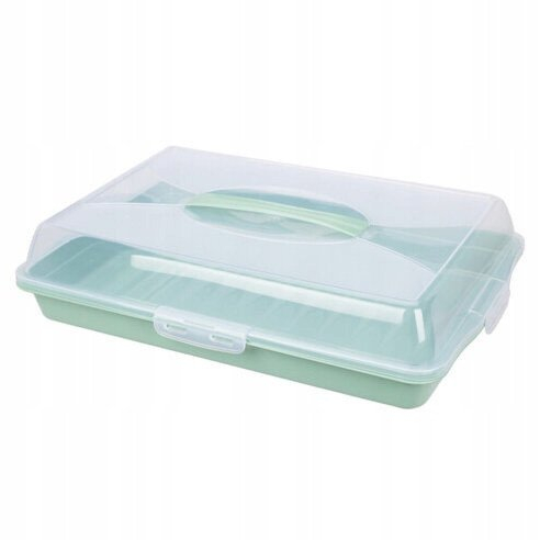 Tava servire si transport prajituri Excellent Houseware, polipropilena, 44x31x10 cm, verde [2]