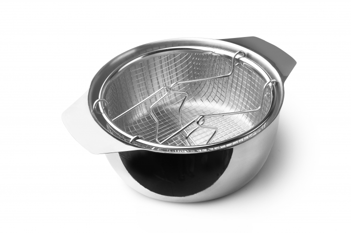 Ibili frying pan with basket and lid, 18/10 stainless steel, 20 cm, 2 l, silver [2]