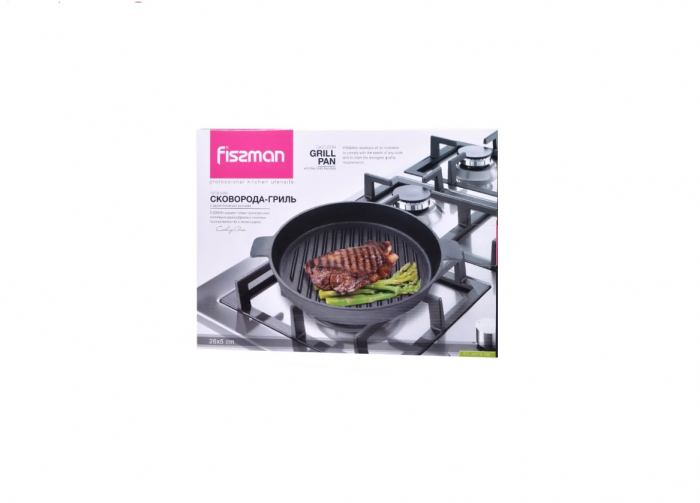 Tigaie grill Fissman, fonta, 26x5 cm, negru [5]