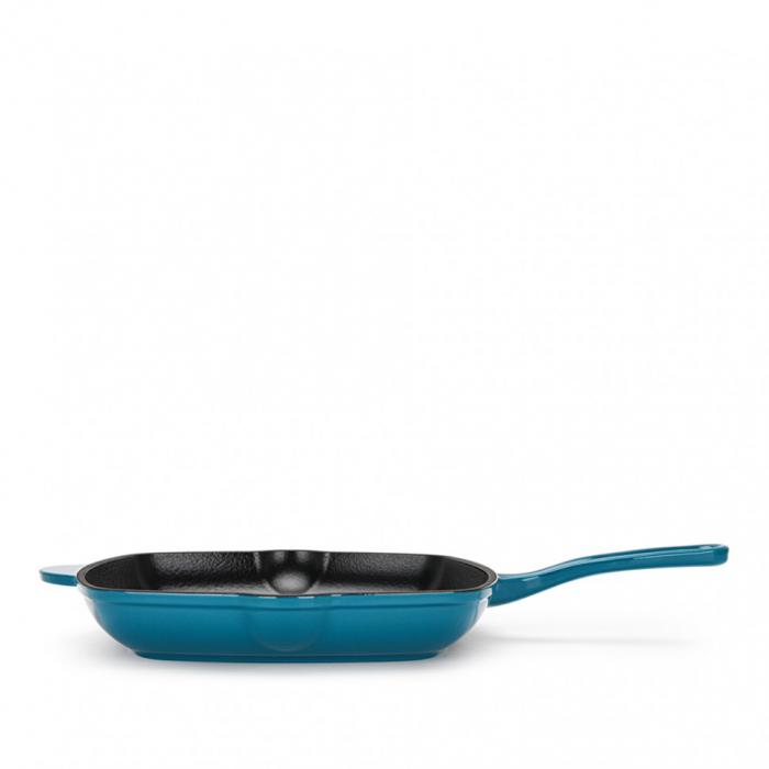 Tigaie grill Fissman, fonta emailata, 27x27x5 cm, albastru [3]